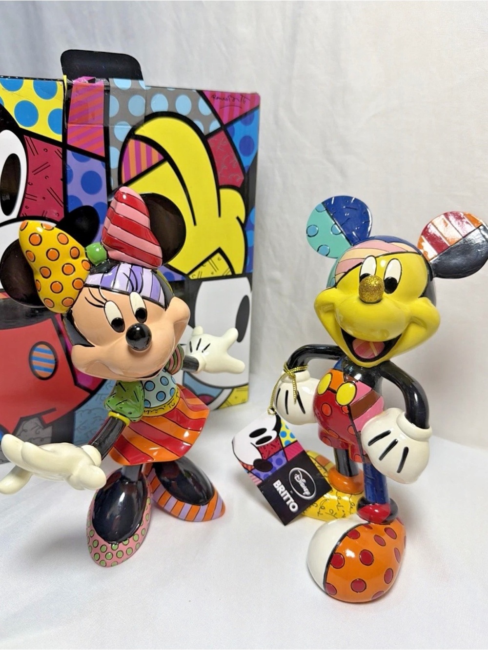 ENESCO Disney Britto Mickey & Minnie Figurine Lot NEW Tags Box SHIPS FAST